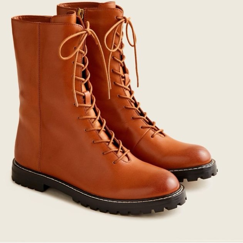 J.Crew refined leather lace up boot
